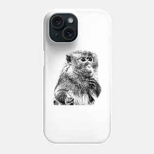 Monkey business of eating on sky blue Phone Case