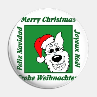 White German Shepherd Christmas Pin