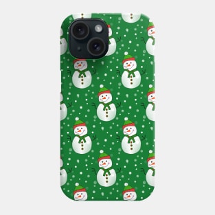 GREEN Snowman Pattern Phone Case