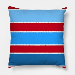 Blue and Red Nautical Wide Stripes Pillow