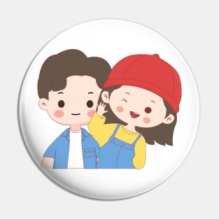 romantic cartoon couple Pin