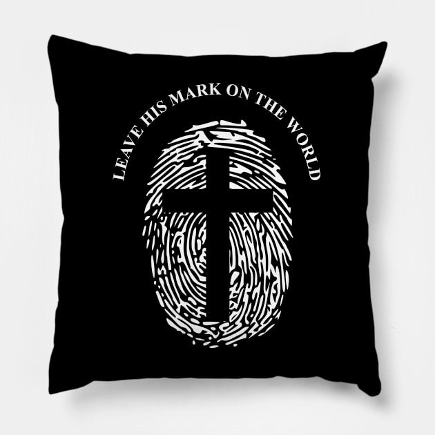 Jesus-christ-team jesus- religious - gift - cross fingerprint Pillow by shirts.for.passions