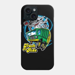 Trash My Ride Raccoon in a Trash Truck Phone Case