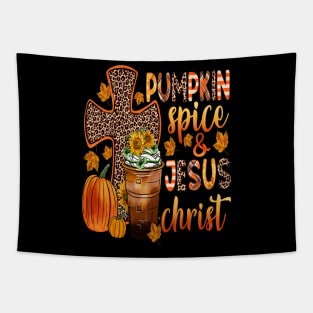 Pumpkin Spice Jesus Christ Tapestry