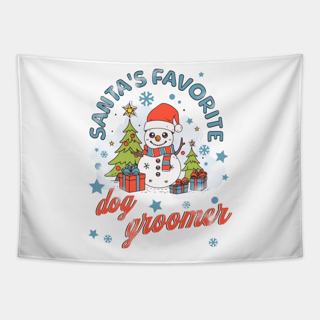 Santa's Favorite Dog Groomer Tapestry by TempoTees