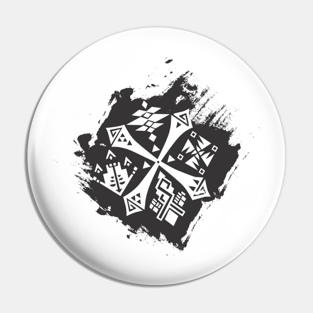 Guild Crest Splash BLACK Pin by MinosArt