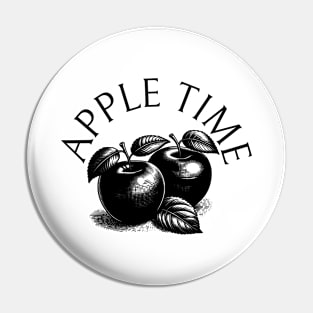 Apple Tree Art Work Black and White Vintage Pin