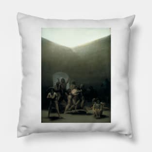 Yard with Lunatics - Francisco Goya Pillow