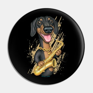 Dachshund Saxophone Player Pin