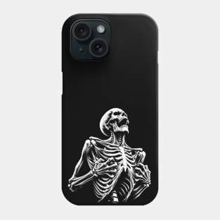 1990s Inspired Skeleton Graphic T-Shirt- Edgy Gothic Tee Phone Case