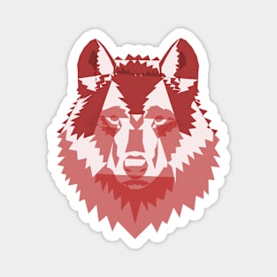 Geometric Red Wolf Magnet