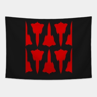 Lockheed SR-71 Blackbird - Red & White Pattern Design Tapestry