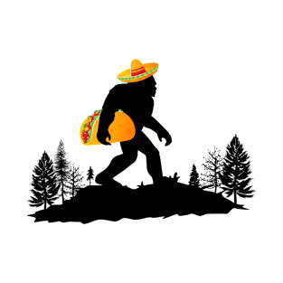 Bigfoot Carrying Taco Cinco De Mayo Sasquatch T-Shirt