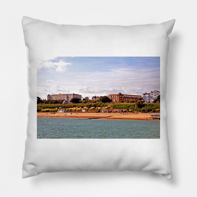 Clacton On Sea Beach Essex England UK Pillow by AndyEvansPhotos