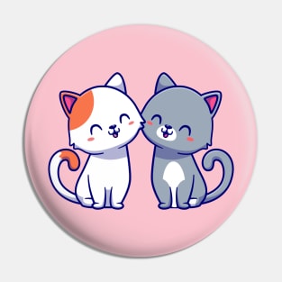 Couple Of Cat Cartoon Pin