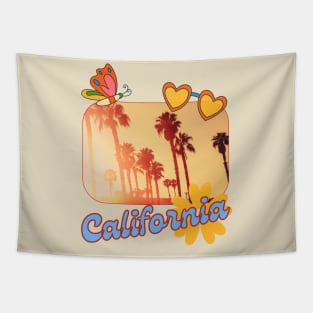 Retro California Vibes Tapestry