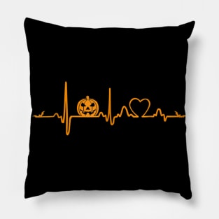 Pumpkin Heartbeat Halloween Pillow