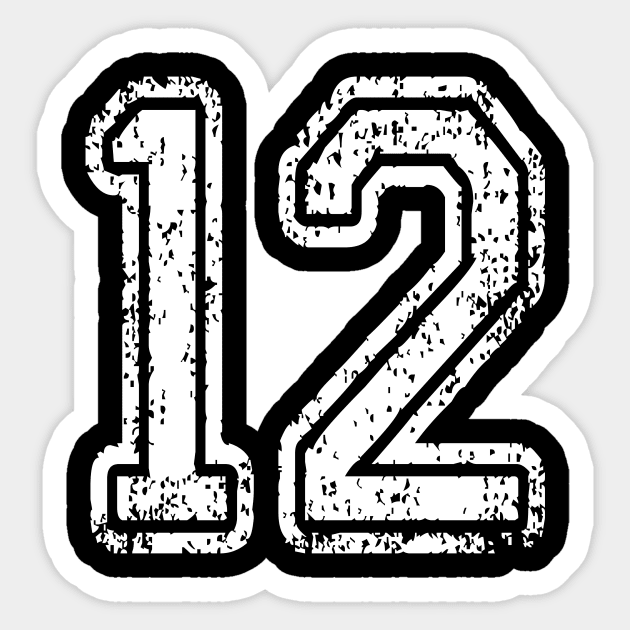 Number 12 (Vintage White) 12th Birthday' Sticker | Spreadshirt