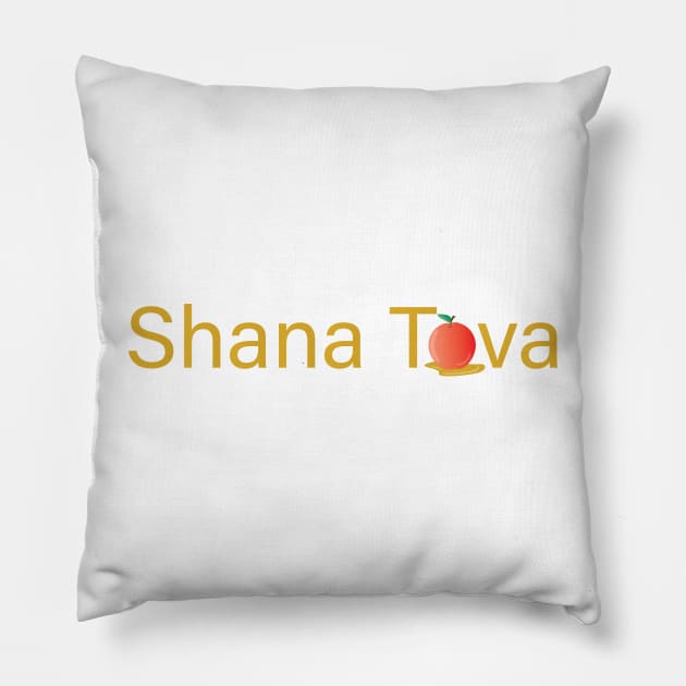 Rosh Hashanah Greeting SHANA TOVA Pillow by sigdesign