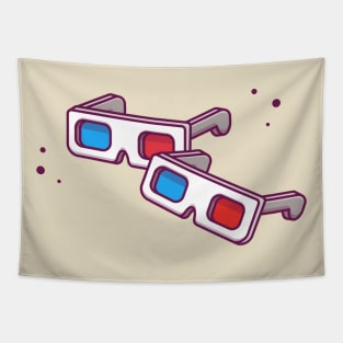 glasses 3D Movie Cartoon Tapestry