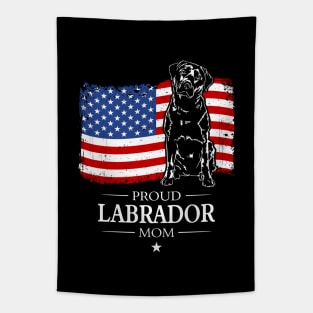 Proud patriotic Labrador Mom American Flag dog Tapestry