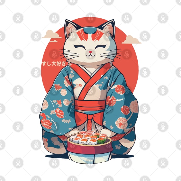 Cute Cat Sushi Daisuki by PetODesigns