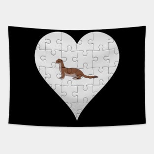 Jigsaw  Weasel Heart Design - Wild Animal Weasel Tapestry