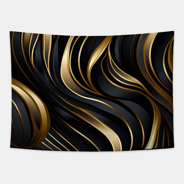 Golden Lattice: Luxurious Linearity in Gold Tapestry by star trek fanart and more