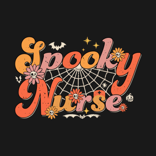 Abstract Groovy Spooky Nurse Halloween Nurse Costume T-Shirt