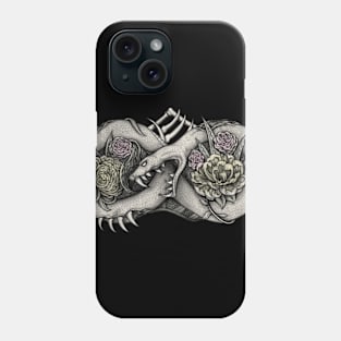 Gothic Ouroboros Snake and Flowers Phone Case