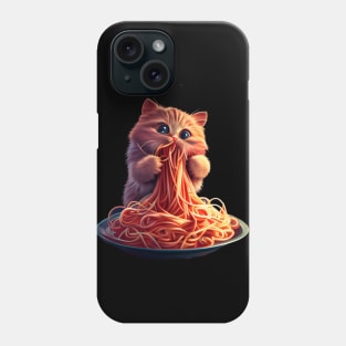 Cute Cat Eating Spaghetti Phone Case