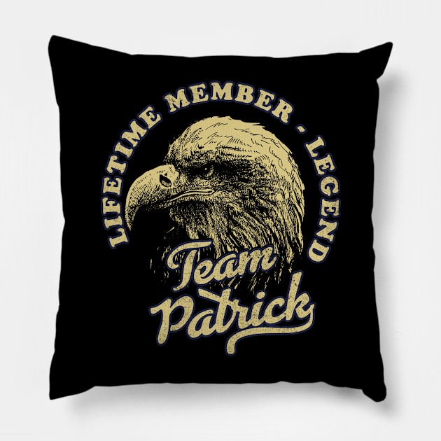 Patrick Name - Lifetime Member Legend - Eagle Pillow by Stacy Peters Art