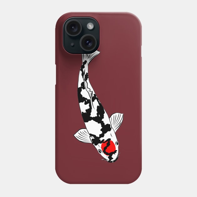 Koi Carp Fish Tancho Showa Phone Case by Koiartsandus