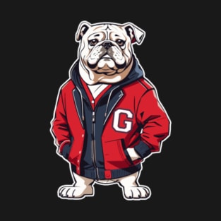 Bulldog - Letter Jacket with G - High School - College Mascot T-Shirt
