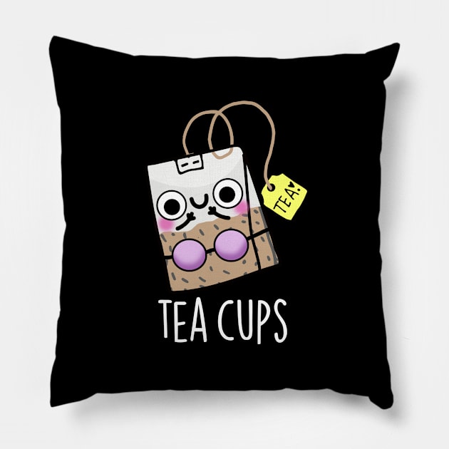 Tea Cups Funny Bra Puns Pillow by punnybone