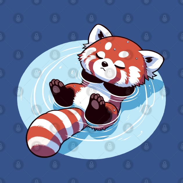 Chill Red Panda - Summer Float Relaxation Art by The Tee Bizarre