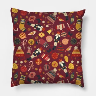 Retro Christmas Ornaments Pillow