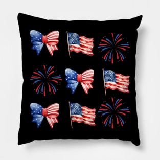 Coquette American Flag, 4th of July, Freedom, American Flag, American Girl Pillow