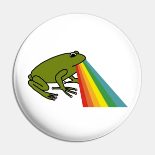 Animals with Rainbow Puke Green Frog Pin