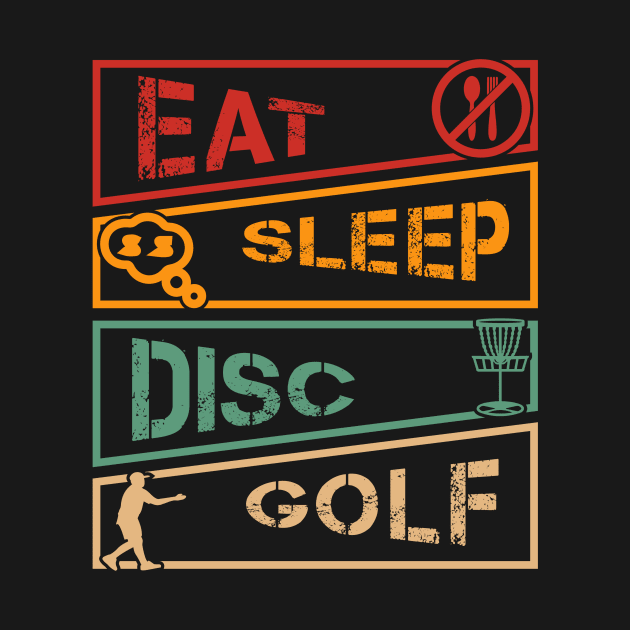 Eat Sleep Disc Golf Repeat Funny Disc Golf Player by Visual Vibes