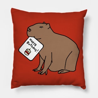 Animals Birthday Greetings Capybara says Happy Birthday Pillow