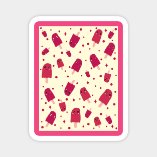 Raspberry sorbet Kawaii Sweet Raspberry Sorbet Time pattern Magnet