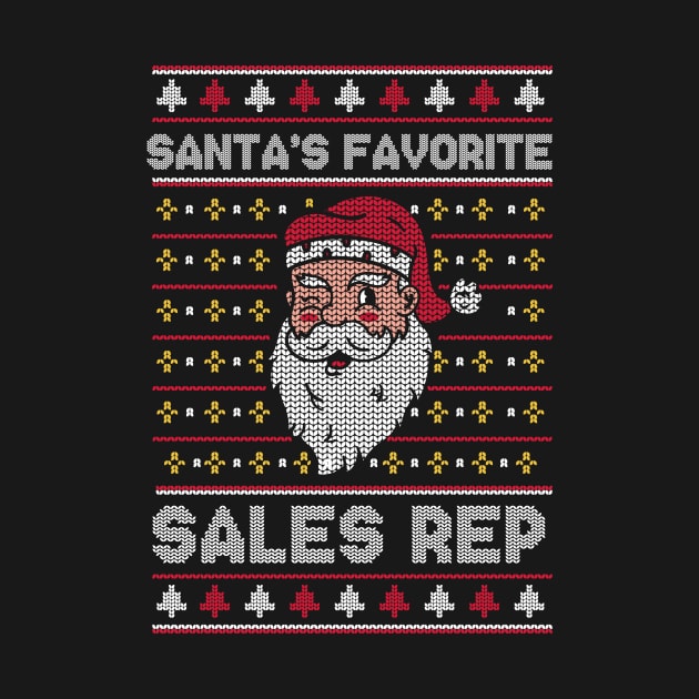 Santa's Favorite Sales Rep // Funny Ugly Christmas Sweater // Sales Representative Holiday Xmas by Now Boarding