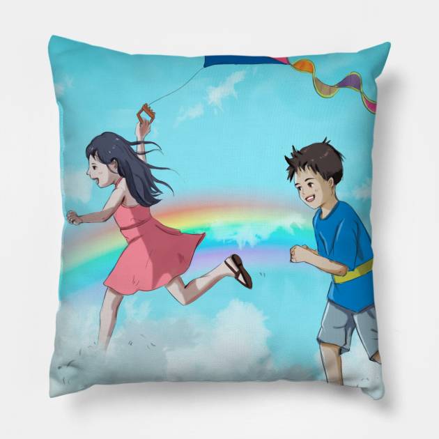 Fun in the sky Pillow by Puja's Art Store