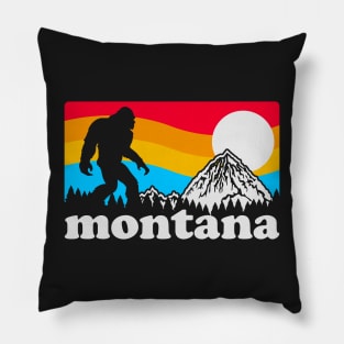 Montana Bigfoot, Sasqautch Montana Mountains, Hiking Retro Yeti Yowi Cryptidcore Pillow