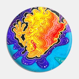 Arriving At Peace Psychedelic Painting Pin