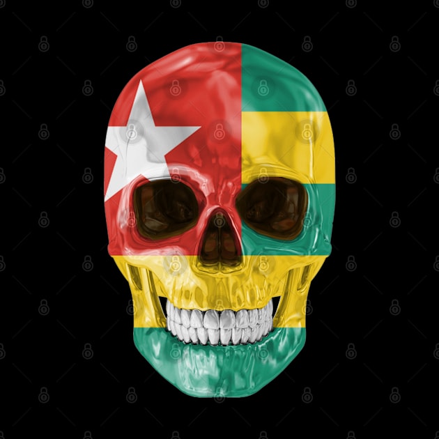 Togo Flag Skull - Gift for Togolese With Roots From Togo by Country Flags