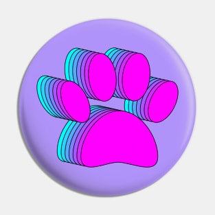 Pink Purple And Blue Dog Paws Pin