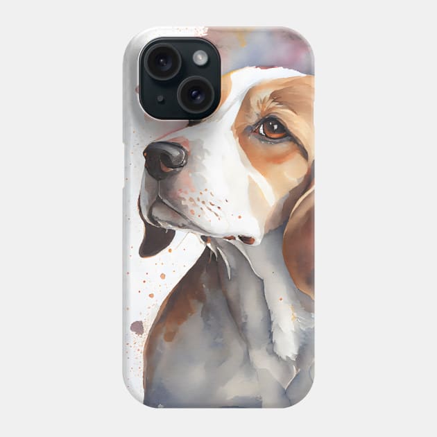 A Watercolor Beagle Dog Portrait Phone Case by designs4days