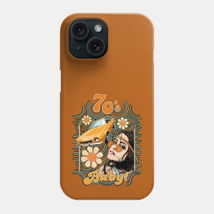 70's Baby! Hippie girl and 70's Pinto Phone Case